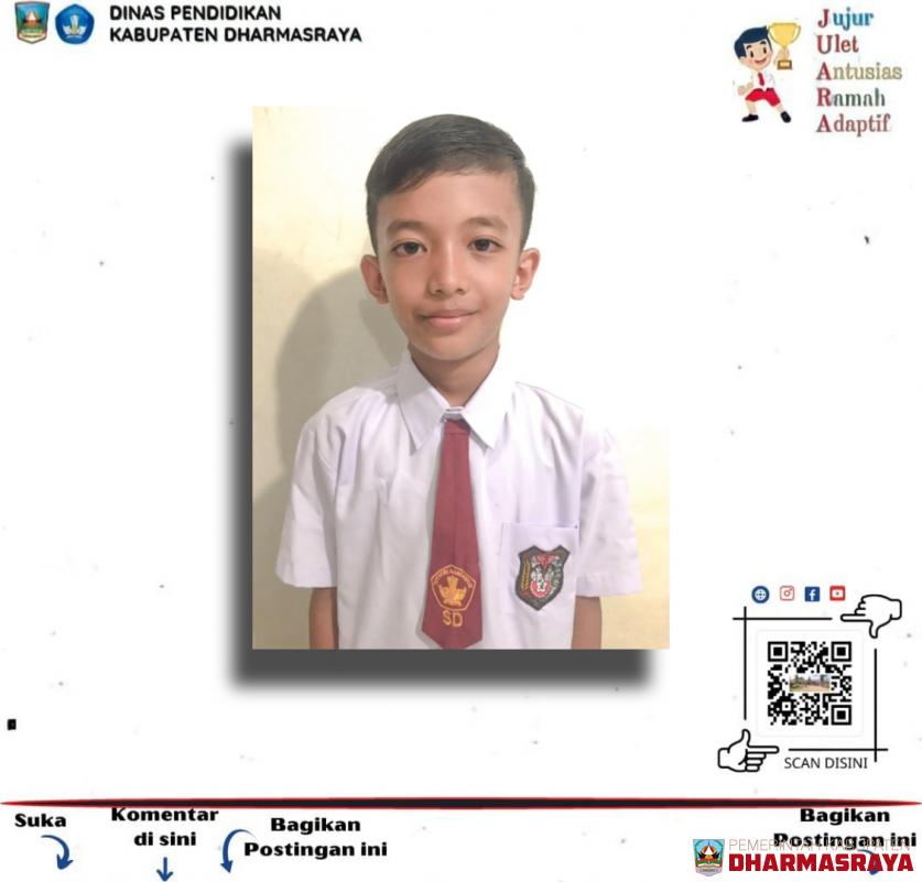 Selamat kami ucapkan kepada Fauzan Pradipta Alwi, SDN 02 Tiumang.