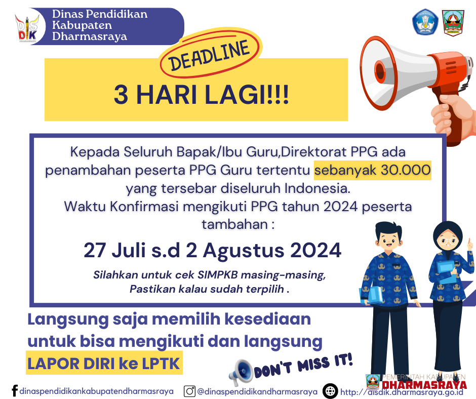 Deadline 3 Hari,Penambahan Peserta PPG Guru